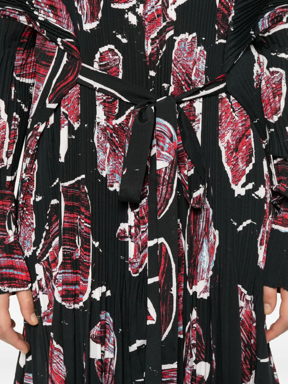 colville Delphi geplooide jurk met abstracte print Zwart