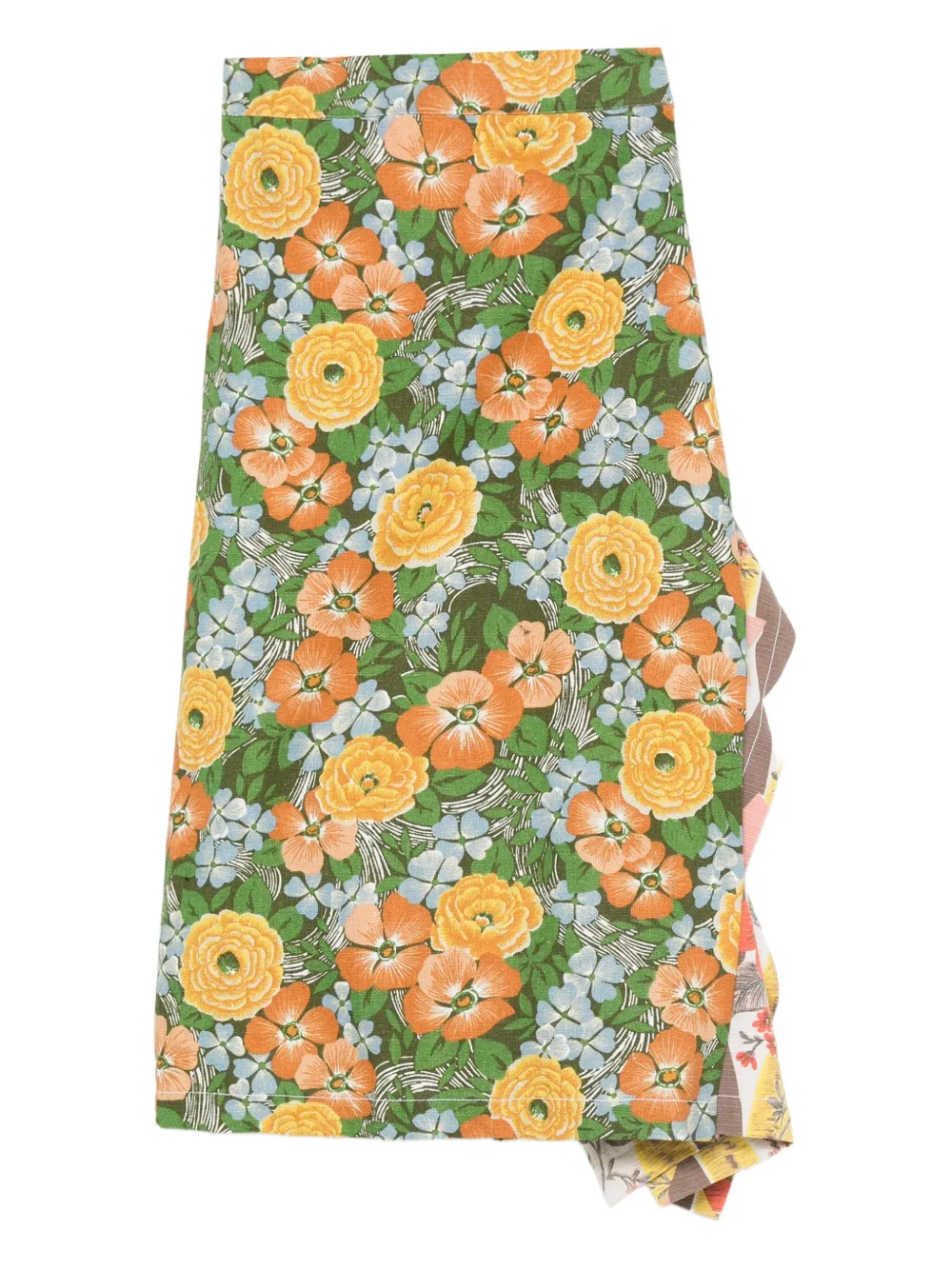 floral-print midi skirt