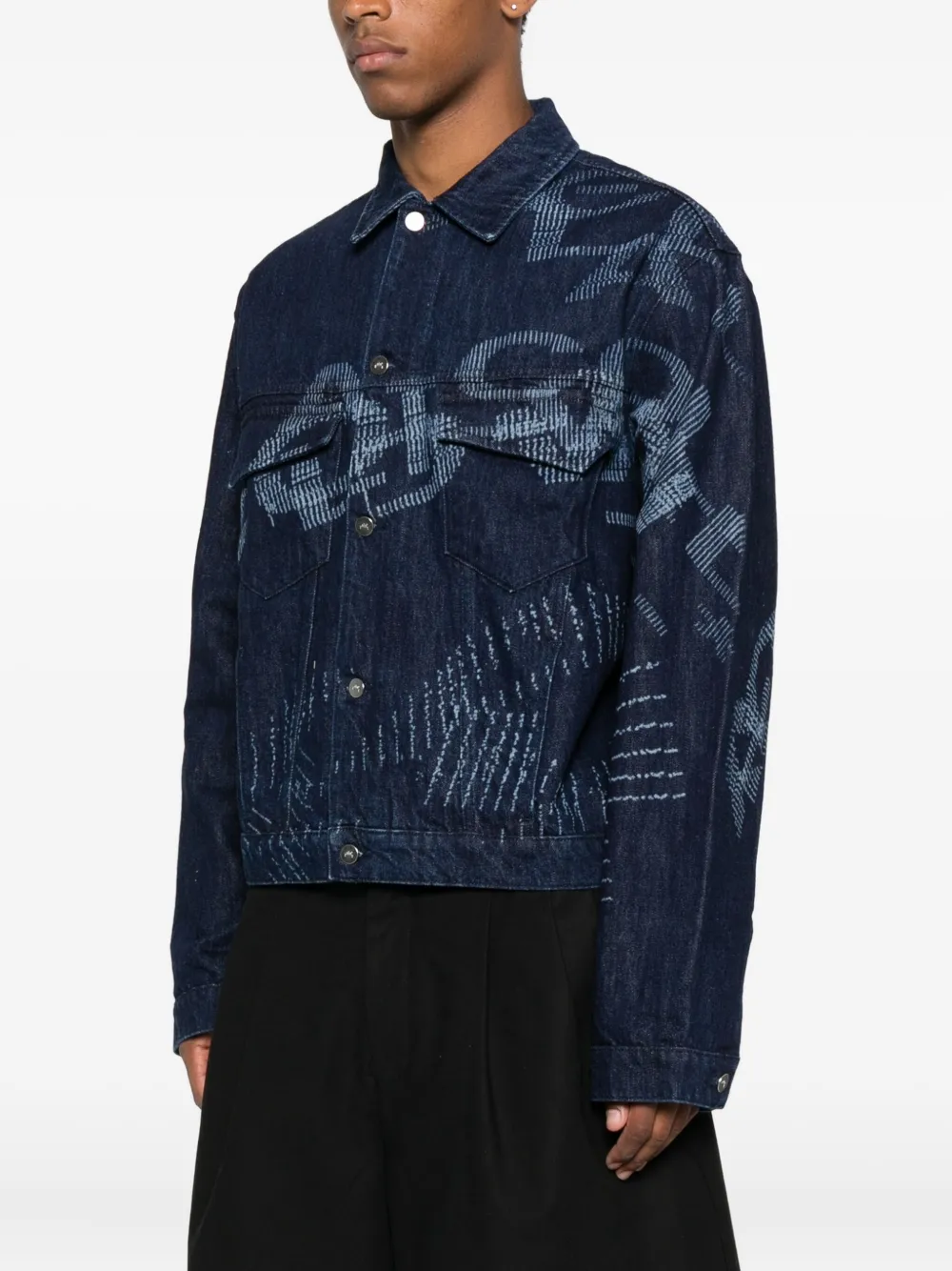 A-COLD-WALL* Annex denim jack met grafische print Blauw