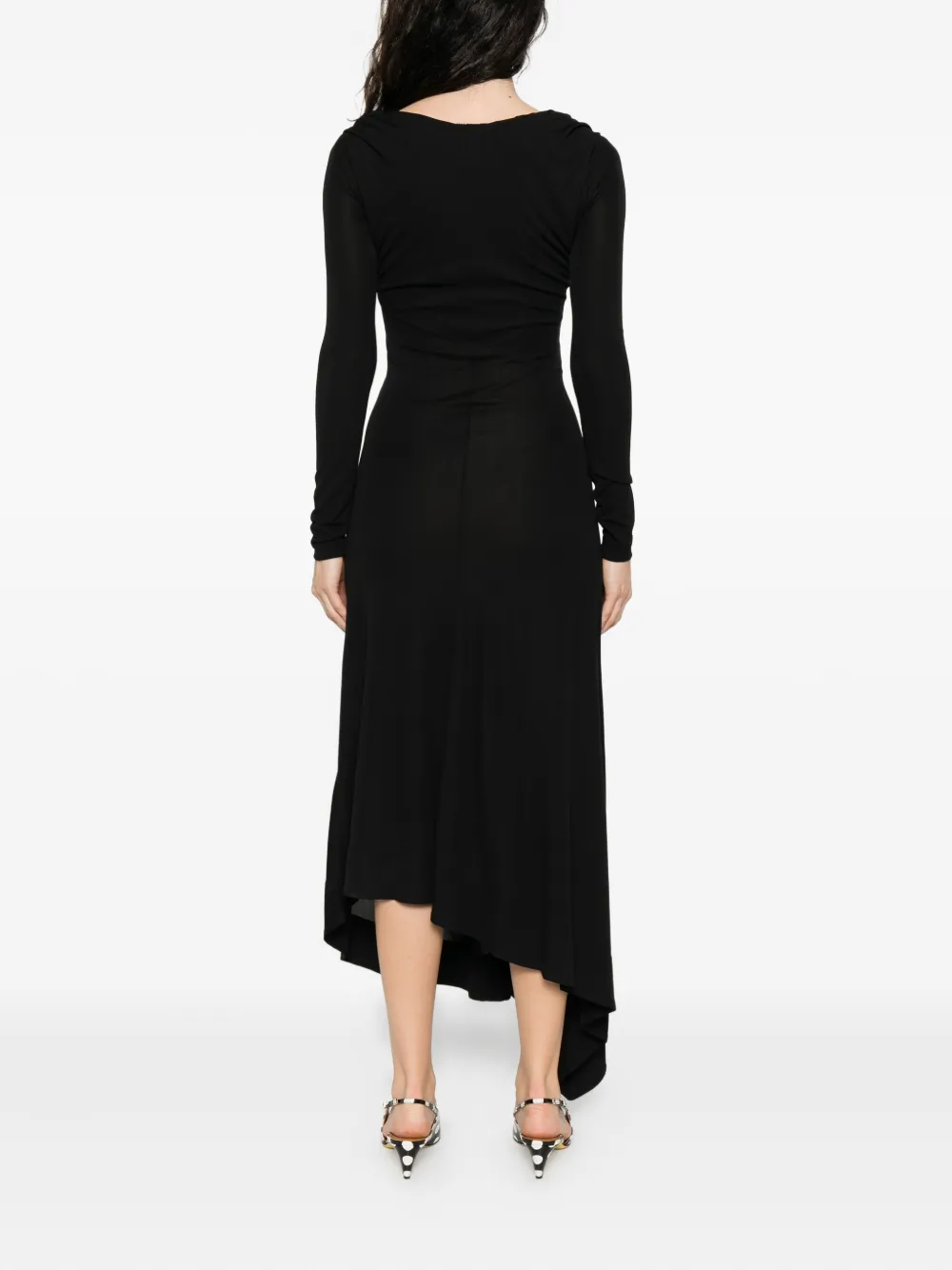 colville Shing-a-ling asymmetrische jurk met lange mouwen Zwart