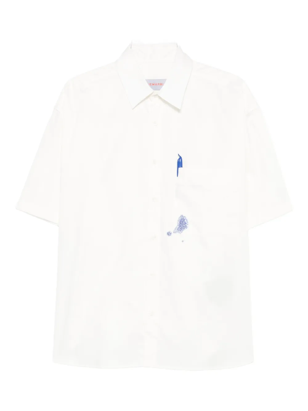Bluemarble Ink Stained Pocket Shirt In White