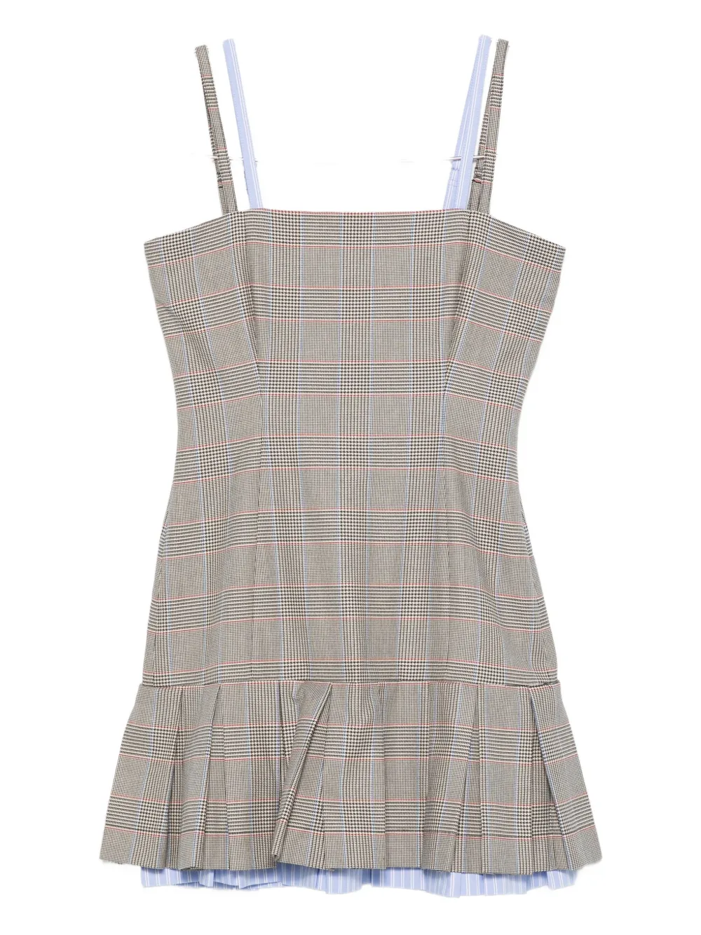 Charles Jeffrey Loverboy pleated check-pattern mini dress - ニュートラル Charles Jeffrey Loverboy pleated check-pattern mini dress - ニュートラル