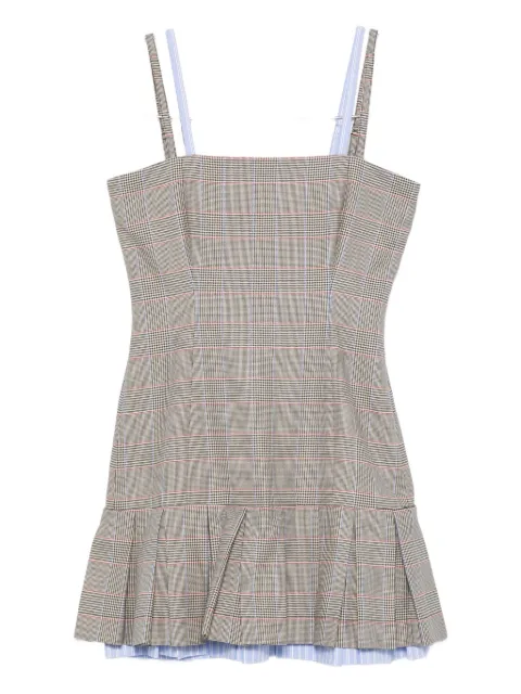 Charles Jeffrey Loverboy pleated check-pattern mini dress