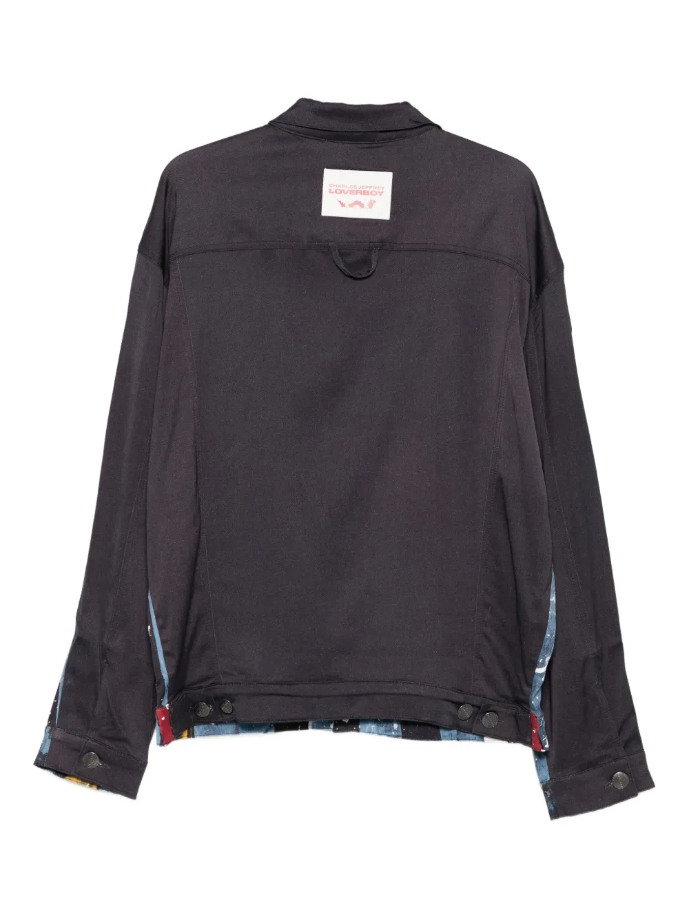 Charles Jeffrey Loverboy Denim jack met geverfde streep Blauw