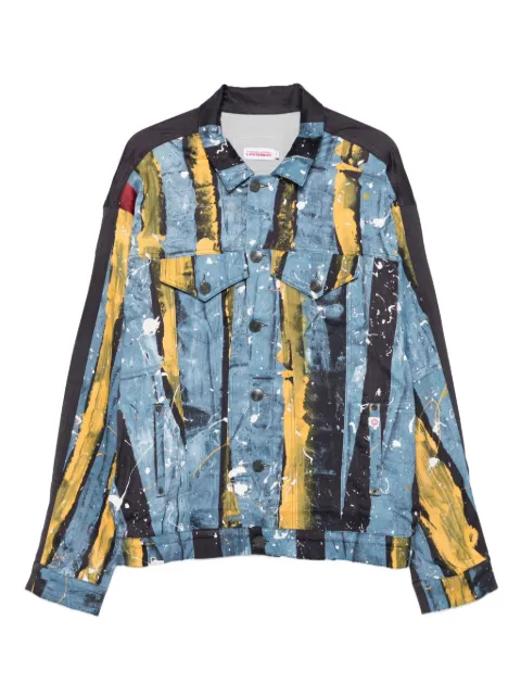 Charles Jeffrey Loverboy painted-stripe denim jacket