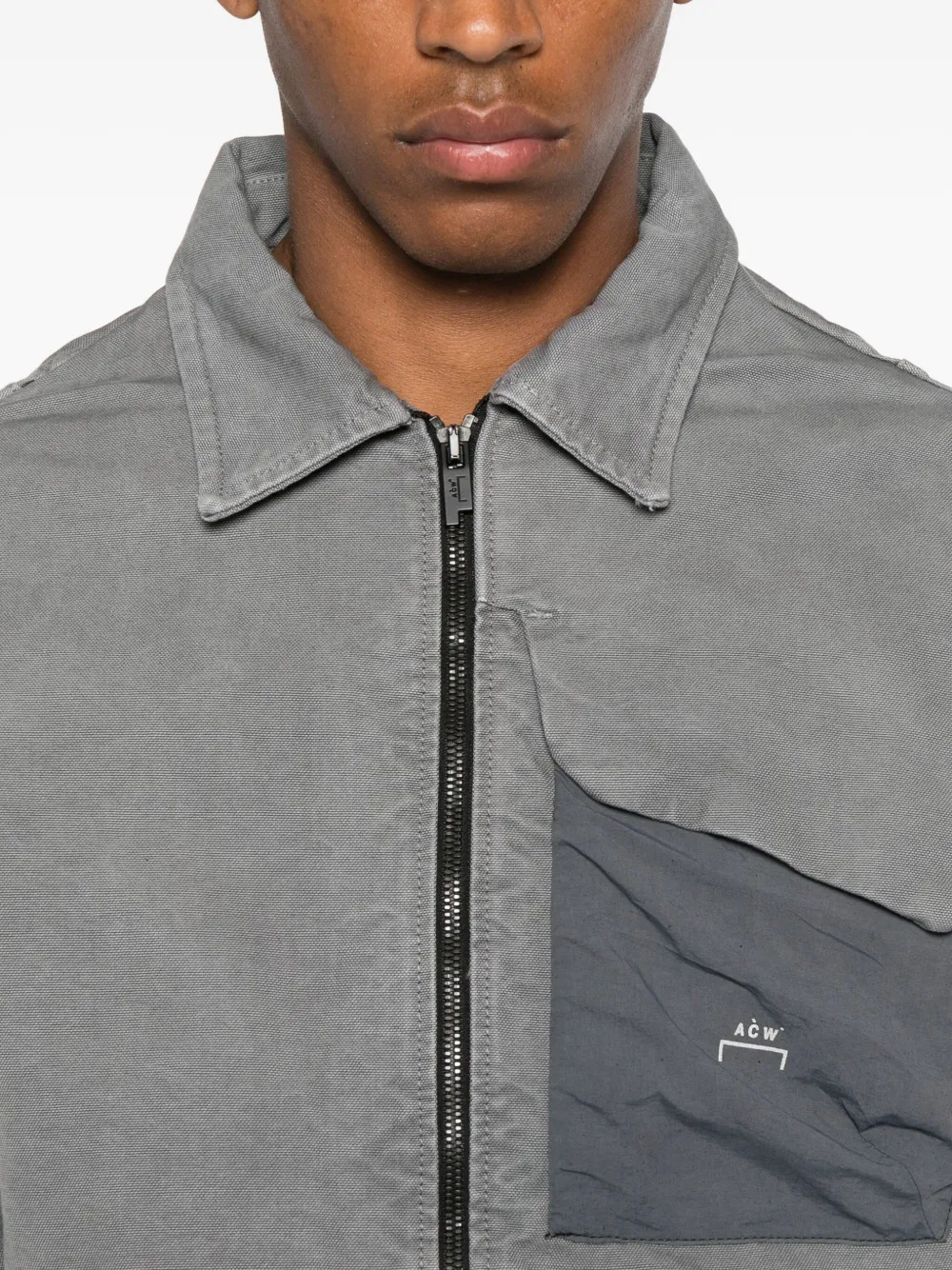 A-COLD-WALL* zip-fastening panelled jacket Grijs