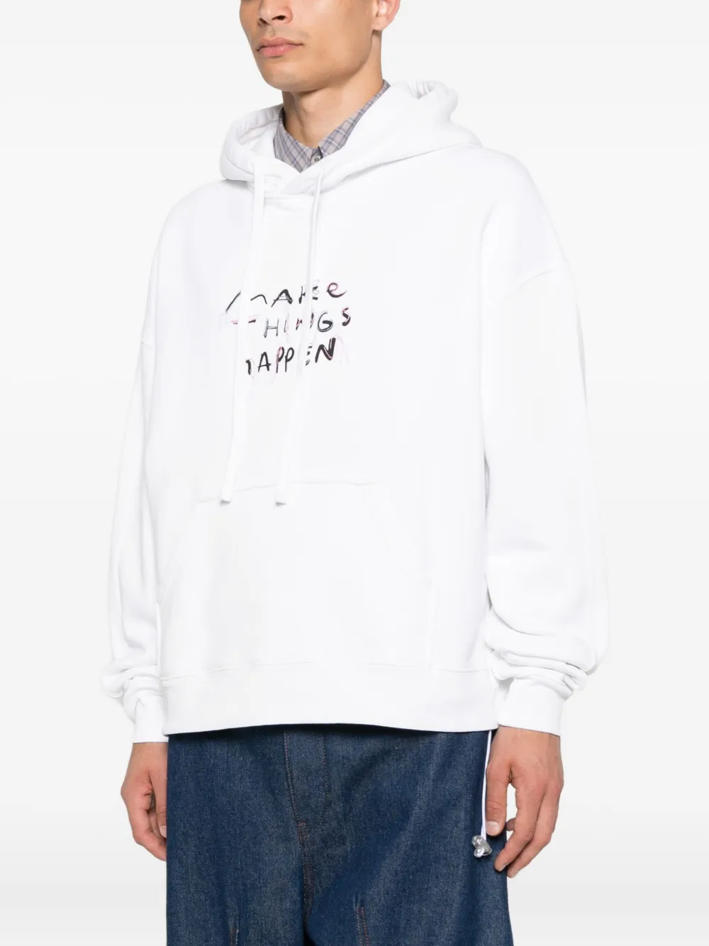 Bonsai Hoodie met borduurwerk Wit
