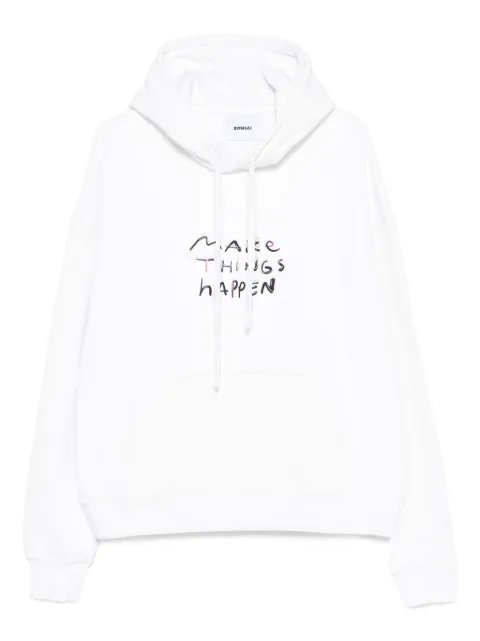 Bonsai embroidered cotton hoodie