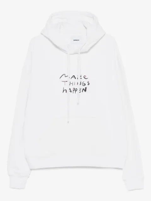 Bonsai embroidered cotton hoodie