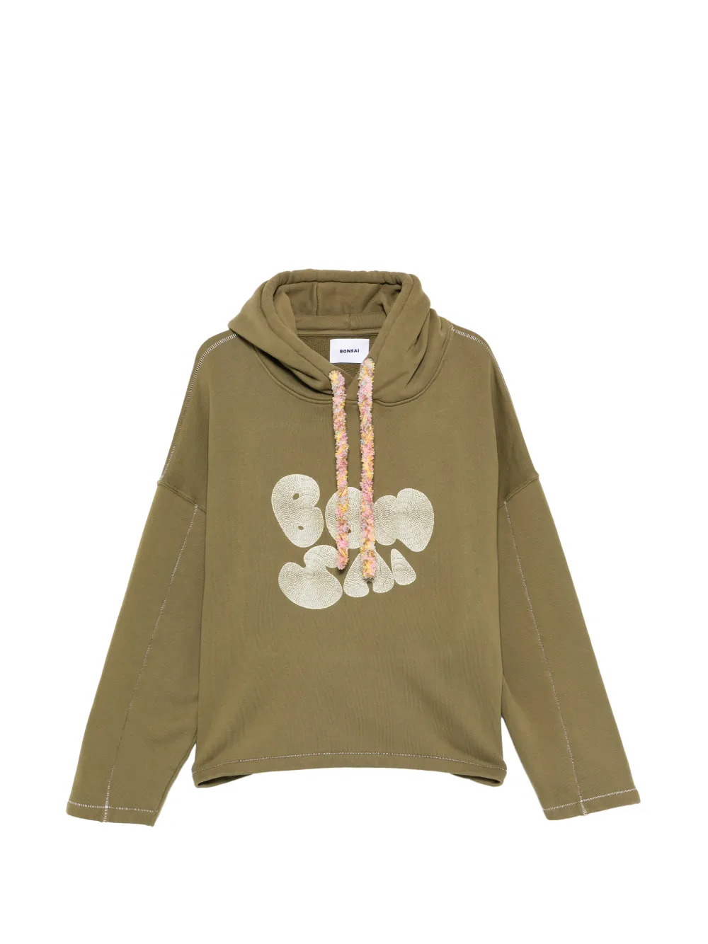 Bonsai embroidered oversized hoodie - Verde