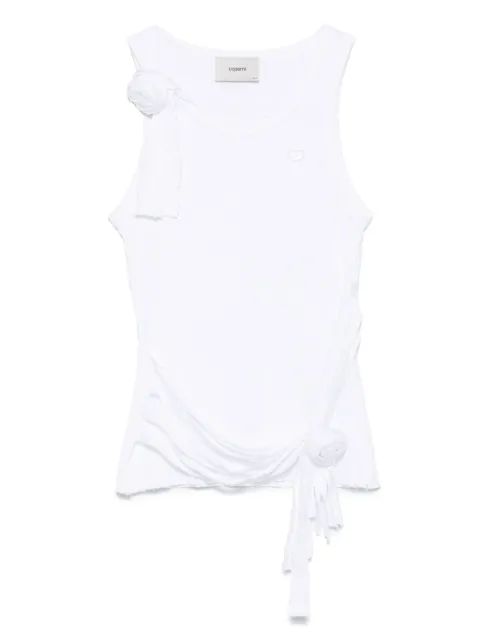 Coperni rose-appliqué distressed-effect tank top
