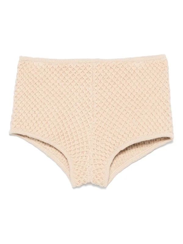 Elie Saab Jersey Mini Shorts in Neutrals