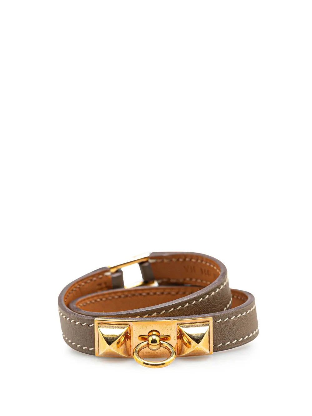 Pre-owned Hermes 2017 Epsom Rivale Double Tour Bracelet Costume Bracelet