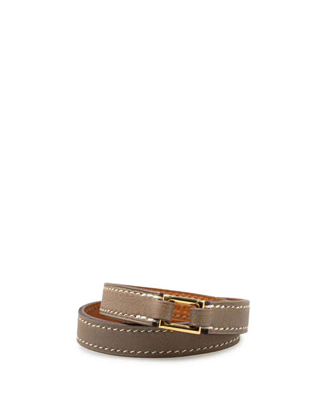 Pre-owned Hermes 2017 Epsom Rivale Double Tour Bracelet Costume Bracelet