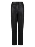 Selected Femme leather straight-leg trousers - Black
