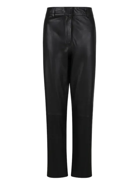 Selected Femme leather straight-leg trousers
