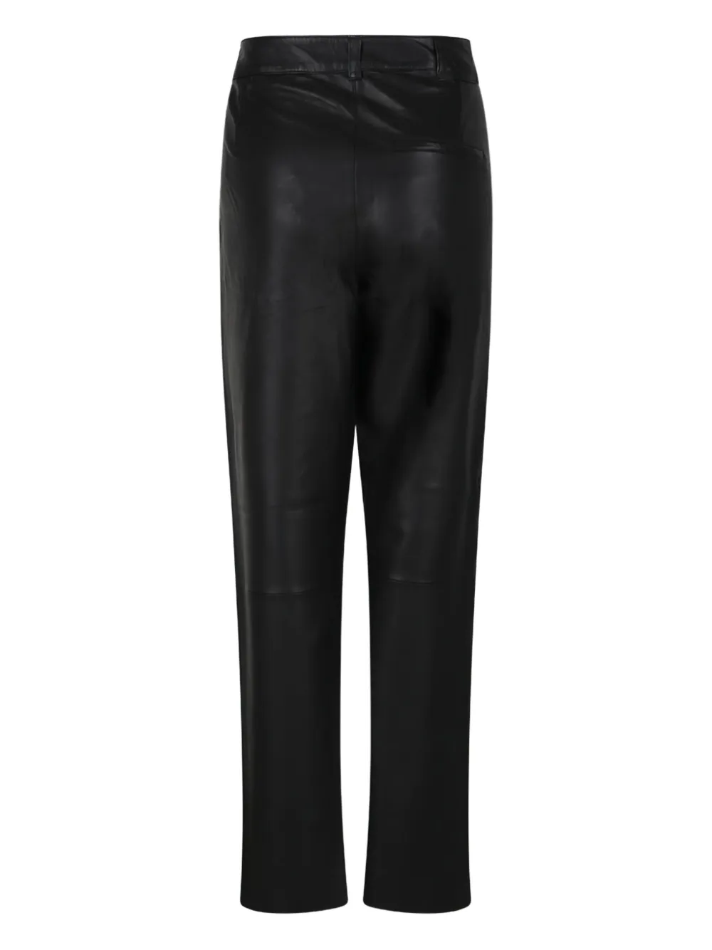 Selected Femme leather straight-leg trousers - Zwart