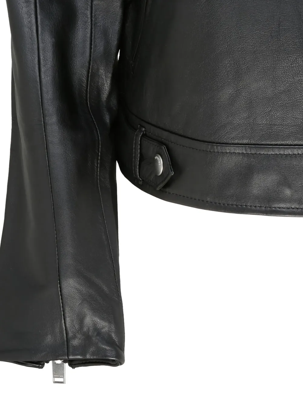 Selected Femme Leren jack Zwart