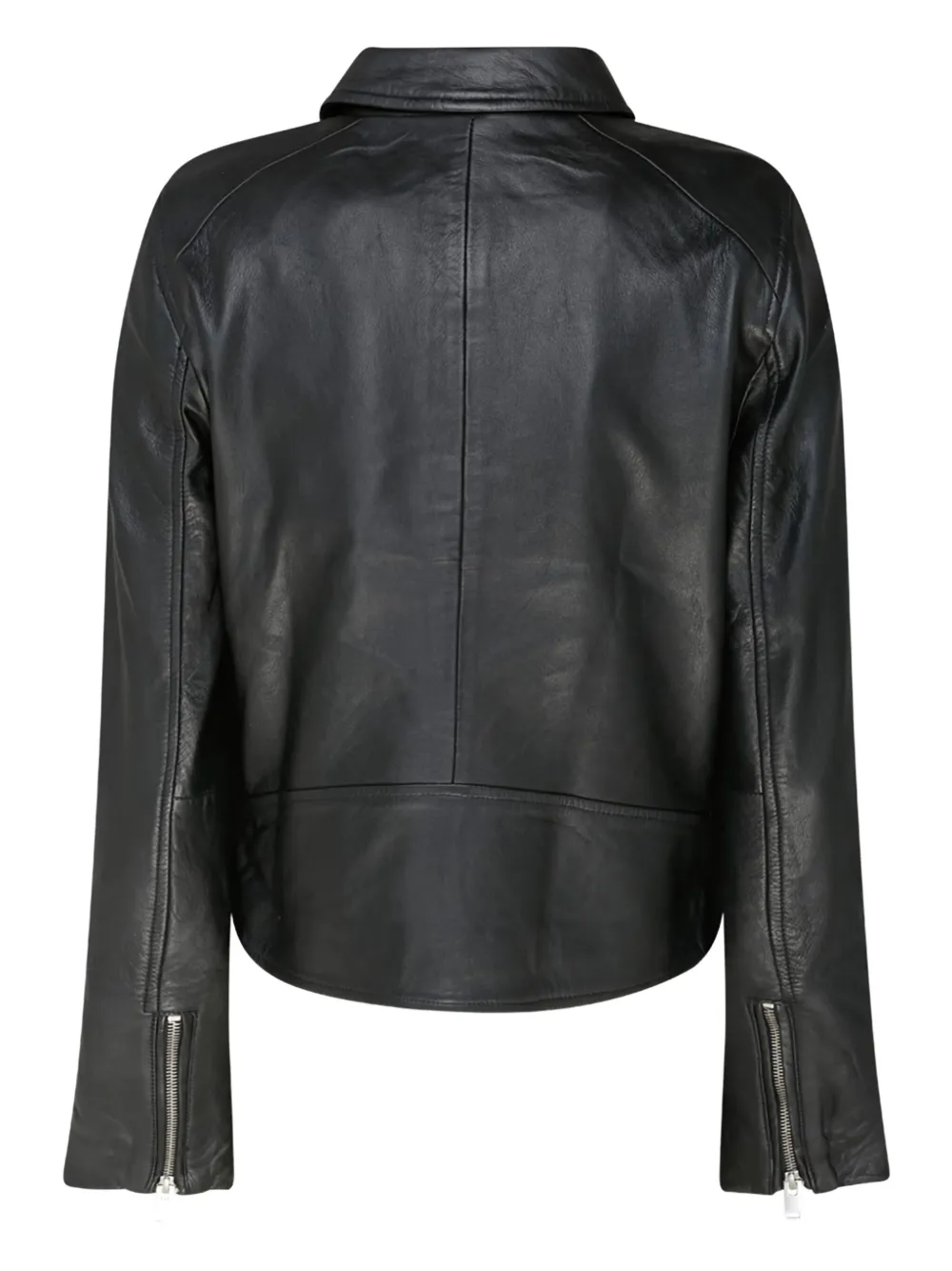 Selected Femme Leren jack Zwart