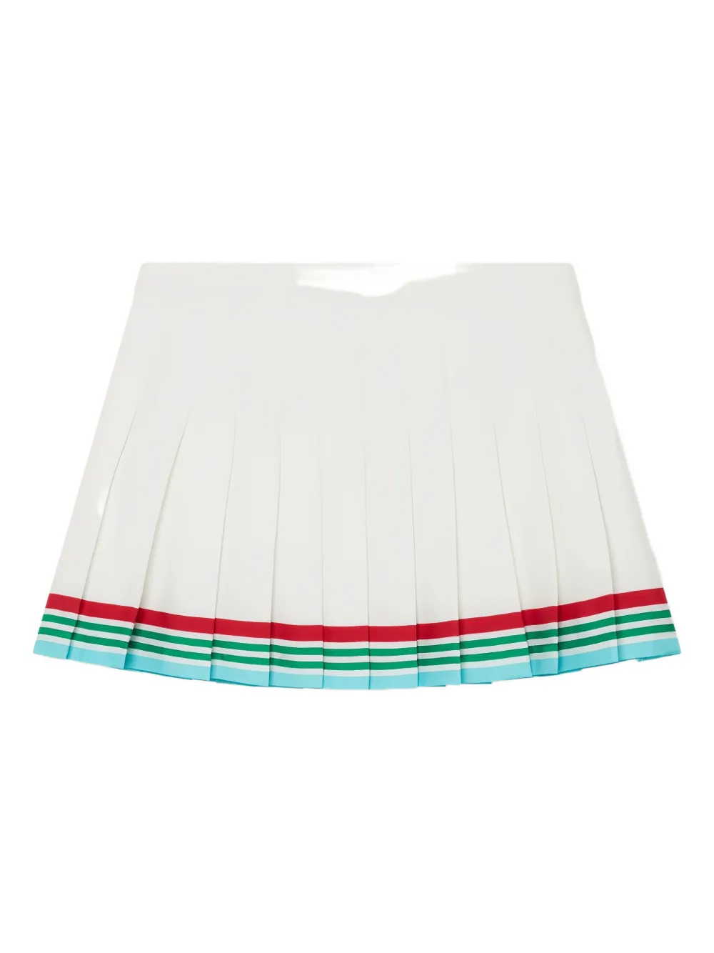Casablanca White Silk Pleated Striped Skirt In White