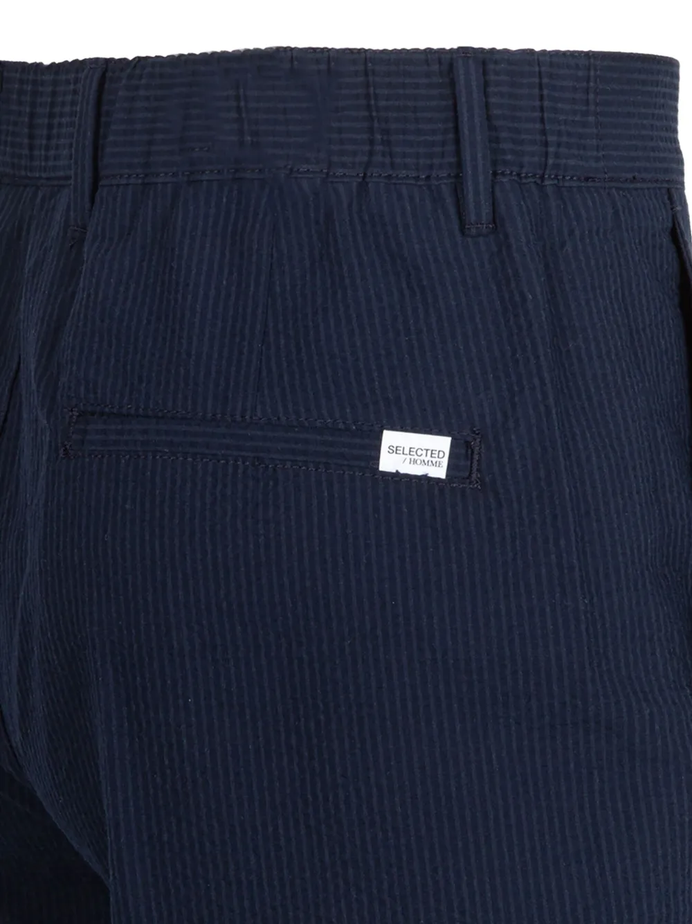 Selected Femme Pinstripe Bermuda Shorts In Blue