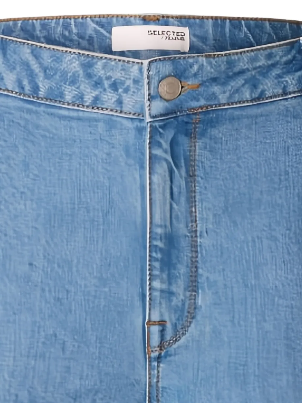 Selected Femme Denim knielange shorts Blauw