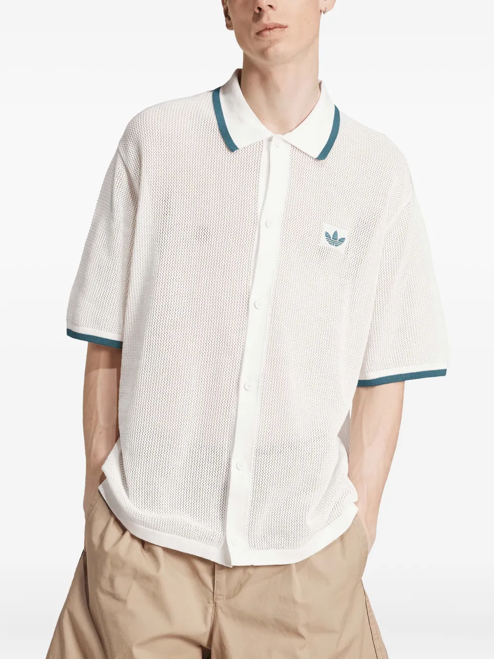 adidas Overhemd met korte mouwen en textuur Wit