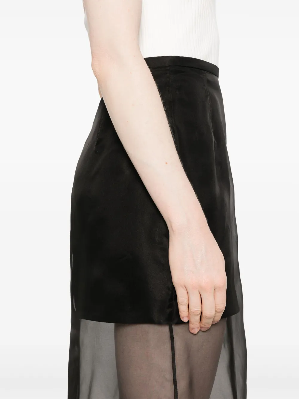 Shop David Koma Semi-sheer Midi Skirt