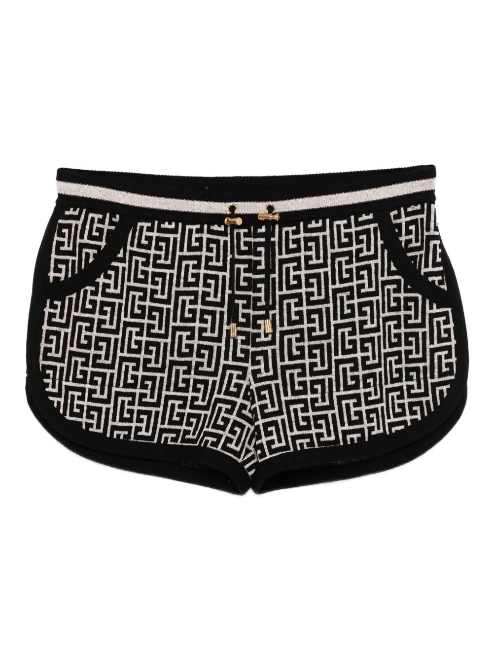 Balmain Shorts met geborduurd logo Zwart