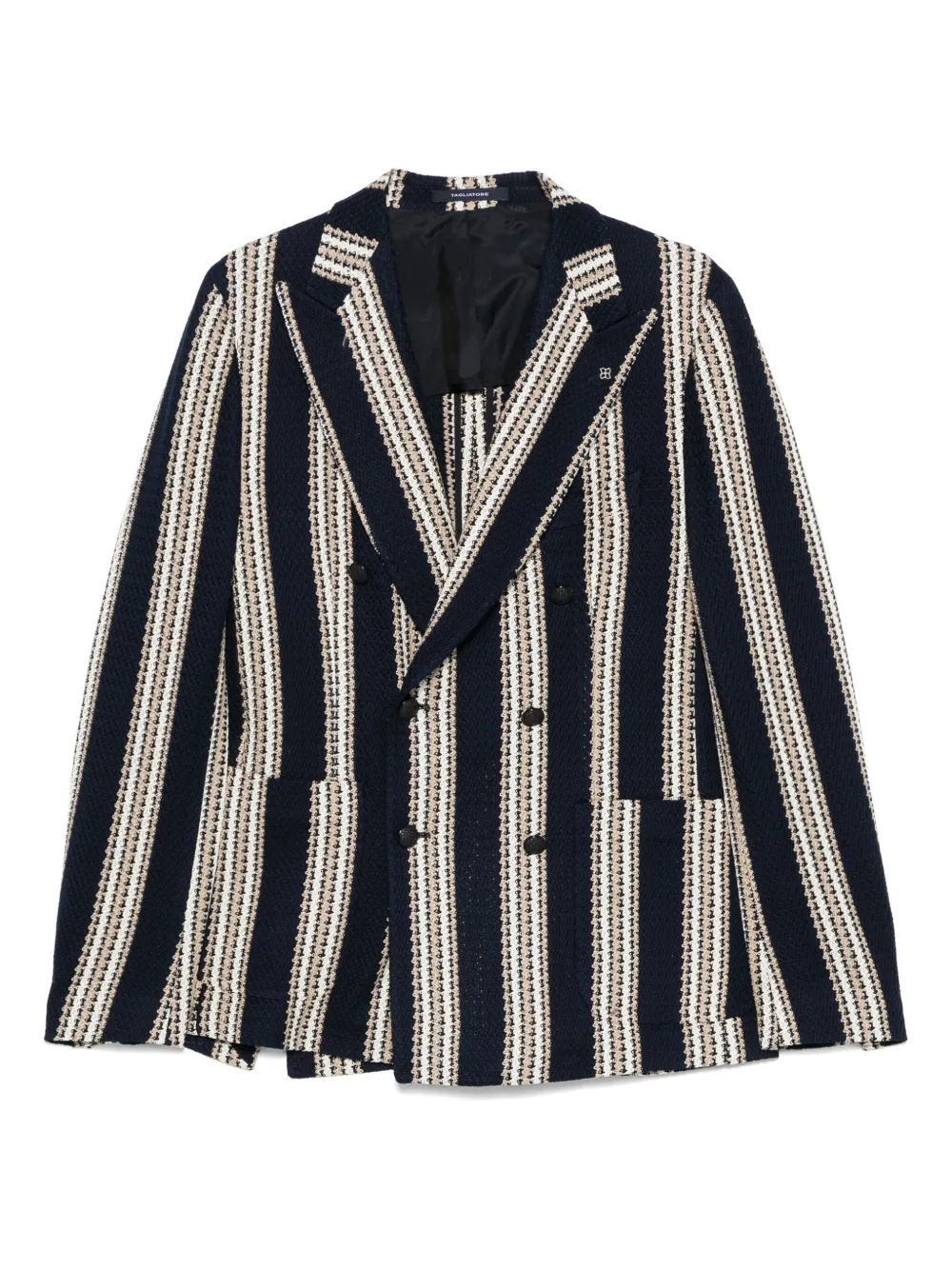 Tagliatore Gestreepte blazer met dubbele rij knopen Blauw