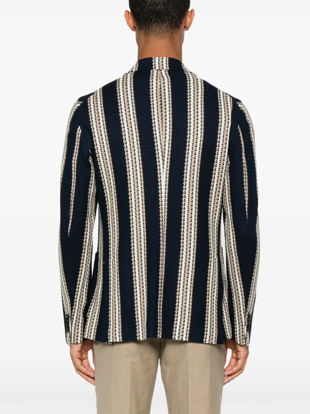 Tagliatore Gestreepte blazer met dubbele rij knopen Blauw