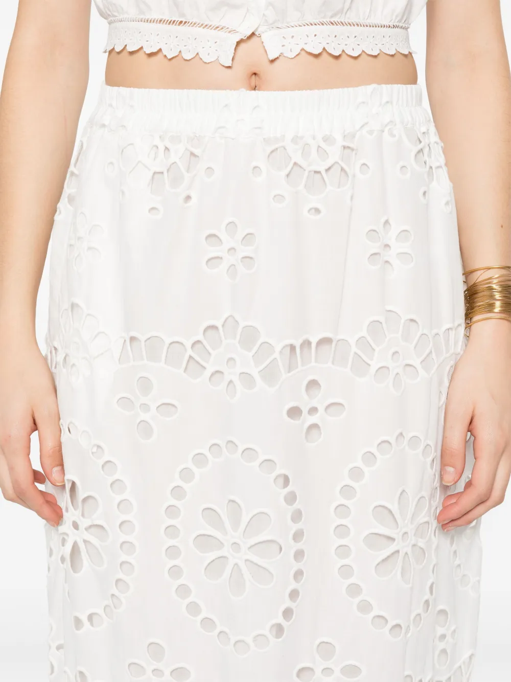 Shop Mc2 Saint Barth Broderie-anglaise Skirt