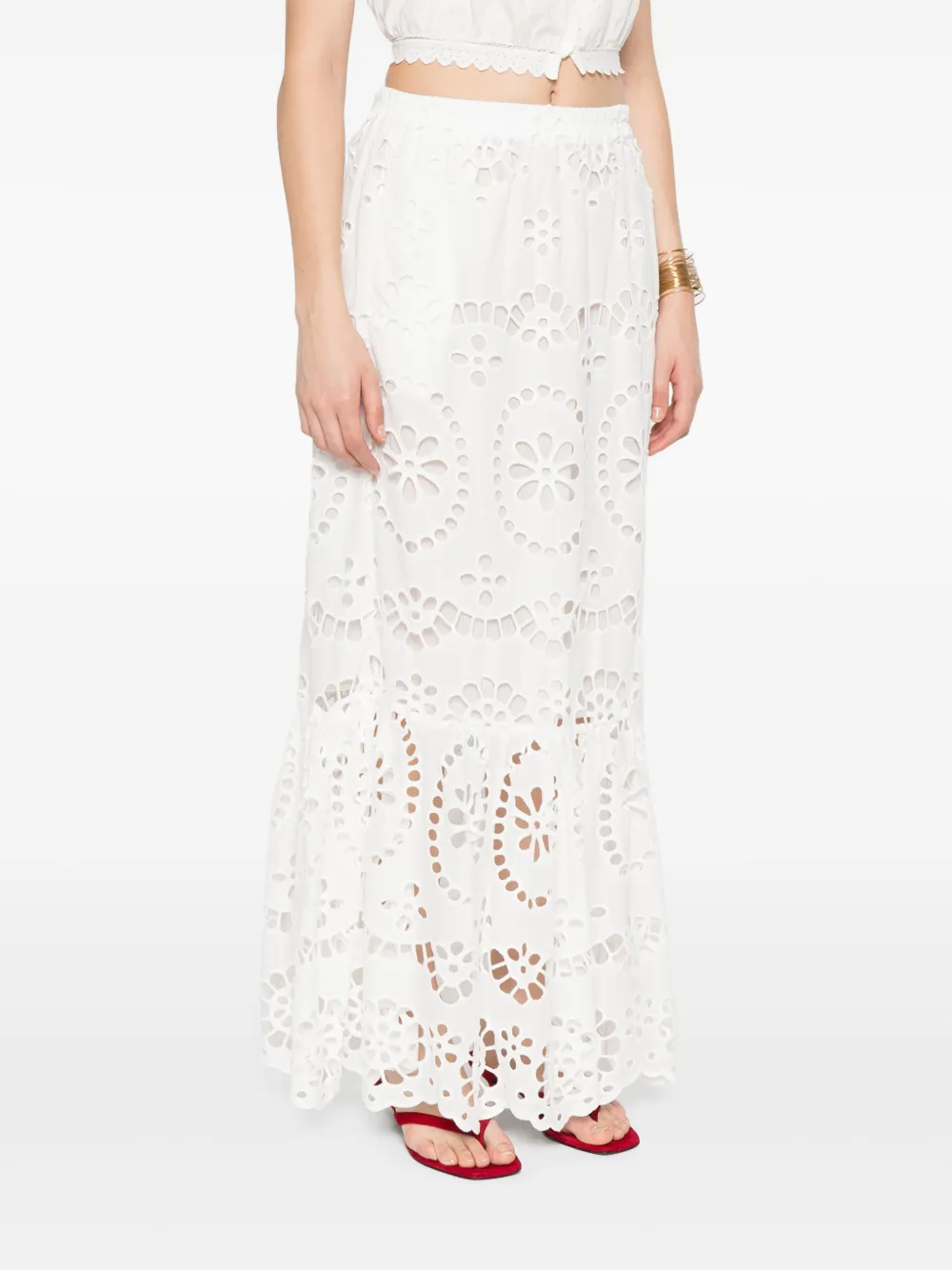 Shop Mc2 Saint Barth Broderie-anglaise Skirt