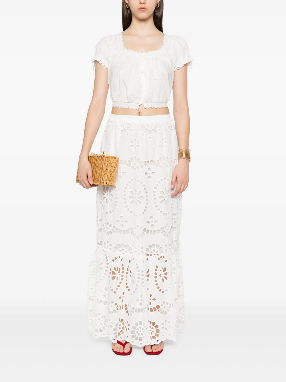 MC2 Saint Barth Rok met broderie anglaise - Wit