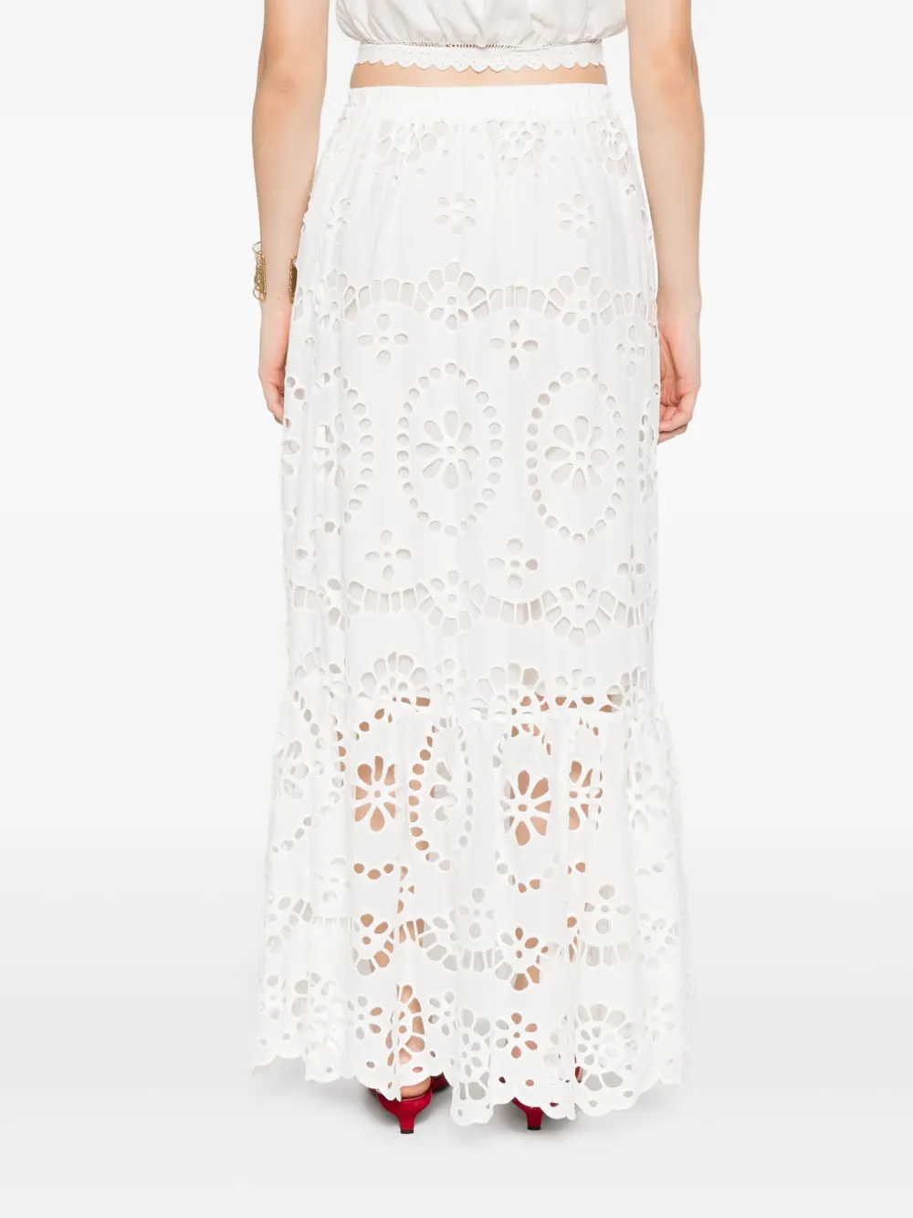 Shop Mc2 Saint Barth Broderie-anglaise Skirt