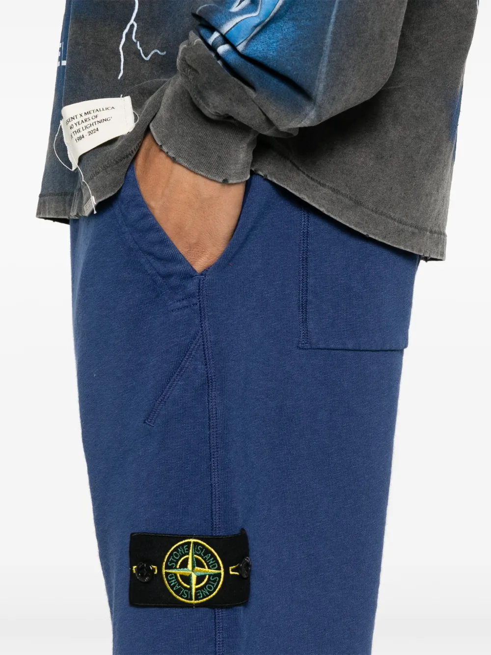 Stone Island Trainingsshorts met Compass-logopatch Blauw
