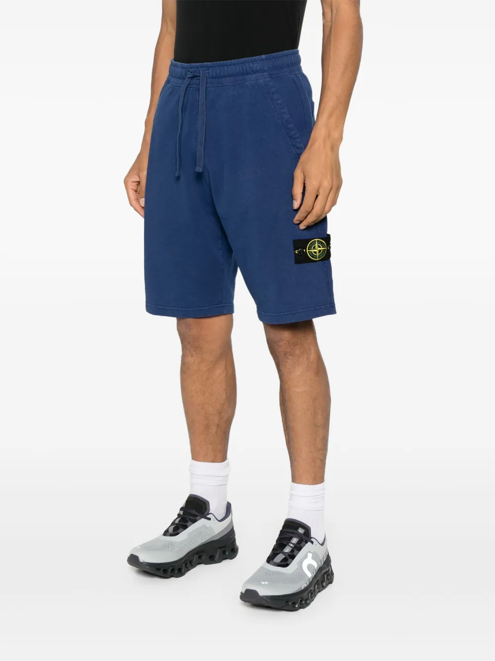 Stone Island Trainingsshorts met Compass-logopatch Blauw