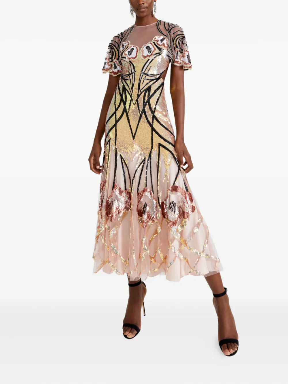 Temperley London Natalia feestjurk verfraaid met pailletten Roze