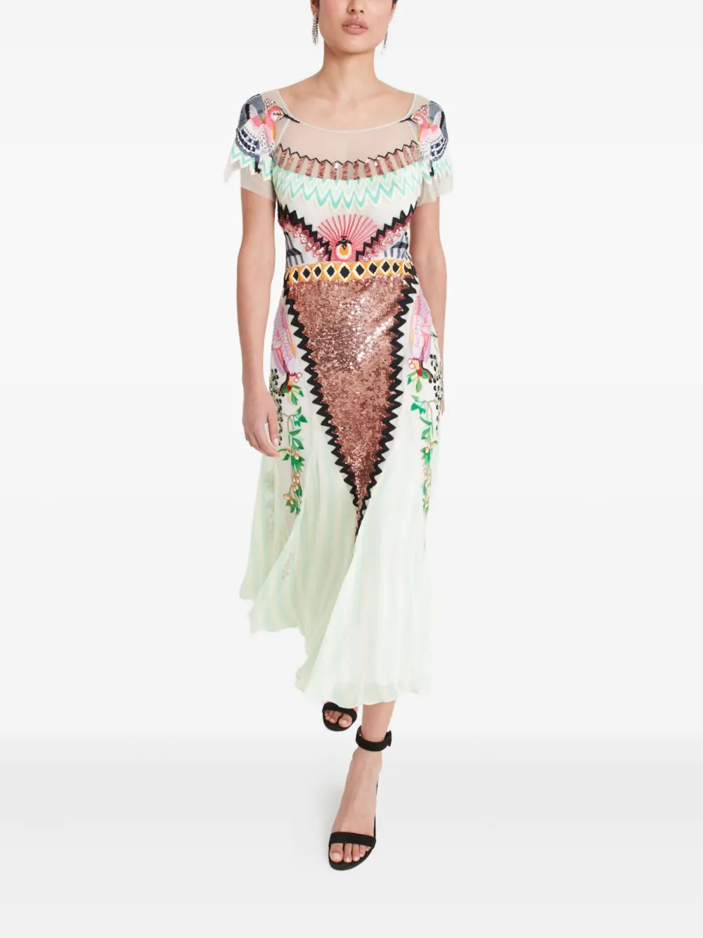 Temperley London Talia midi-jurk met pailletten Groen