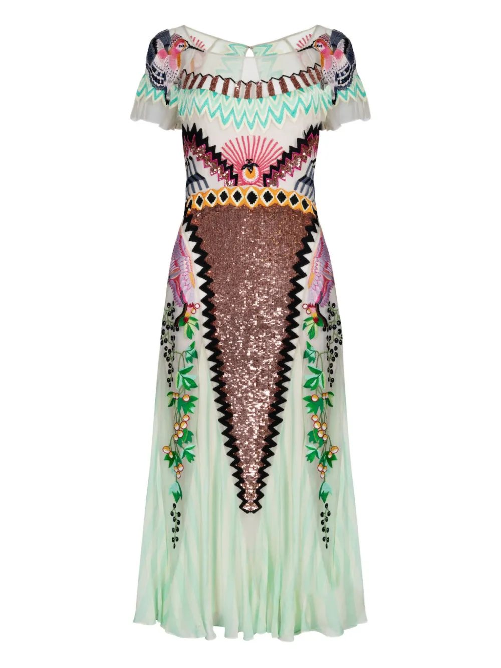 Temperley London Talia embroidered sequin midi dress - グリーン Temperley London Talia embroidered sequin midi dress - グリーン