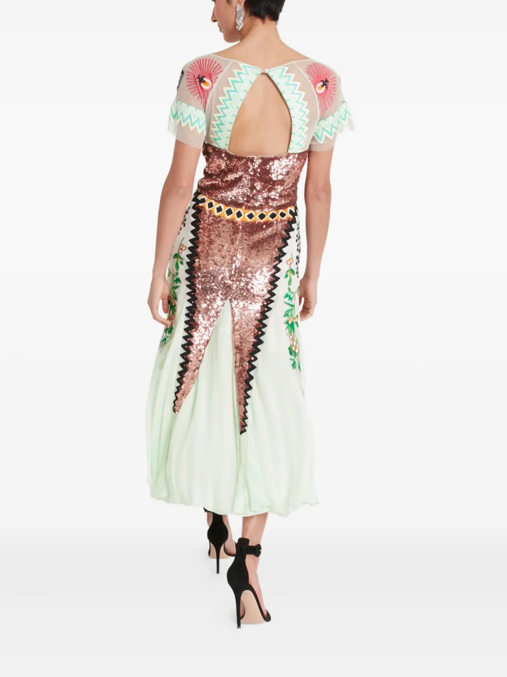 Temperley London Talia midi-jurk met pailletten Groen