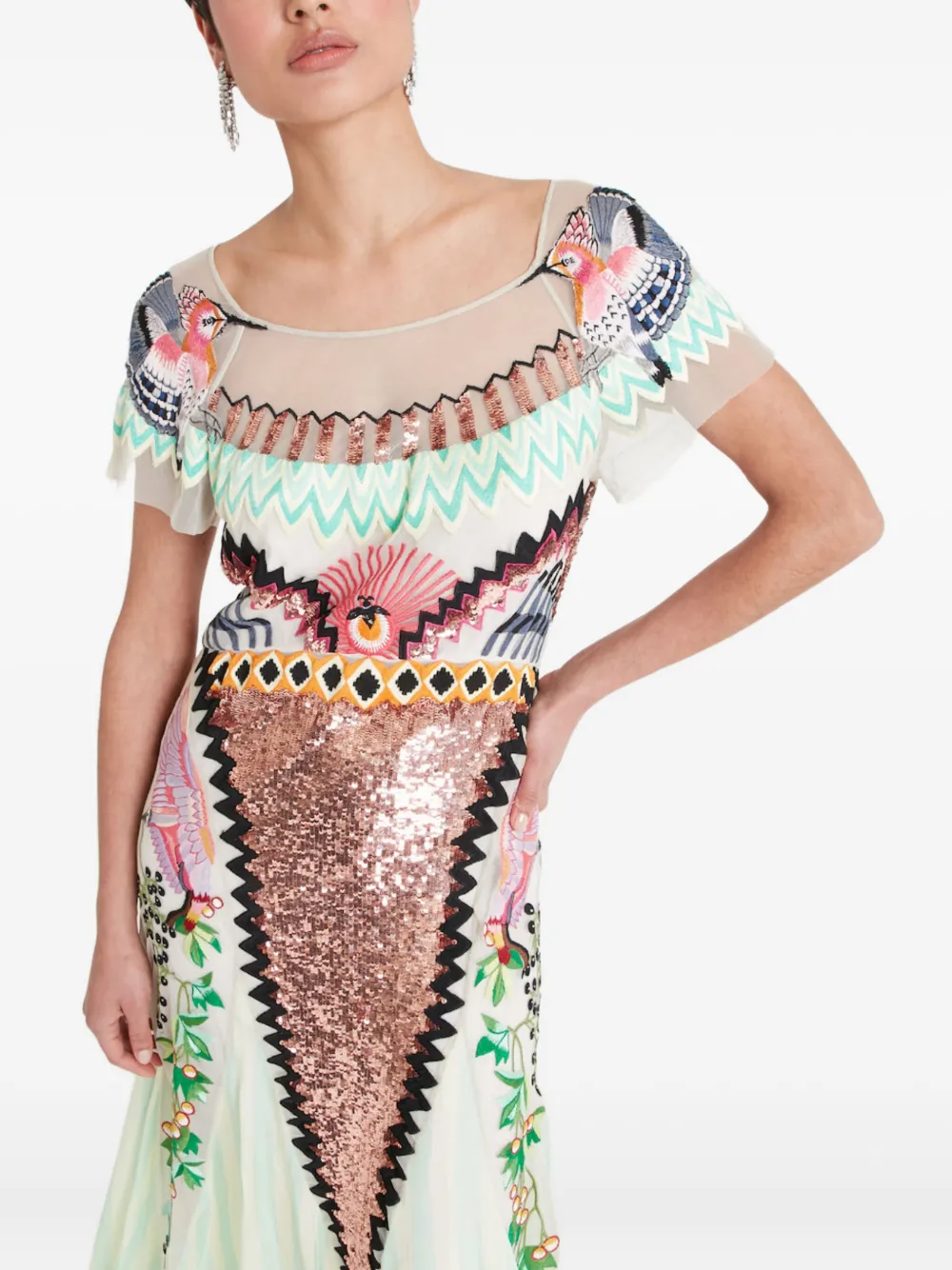 Temperley London Talia midi-jurk met pailletten Groen