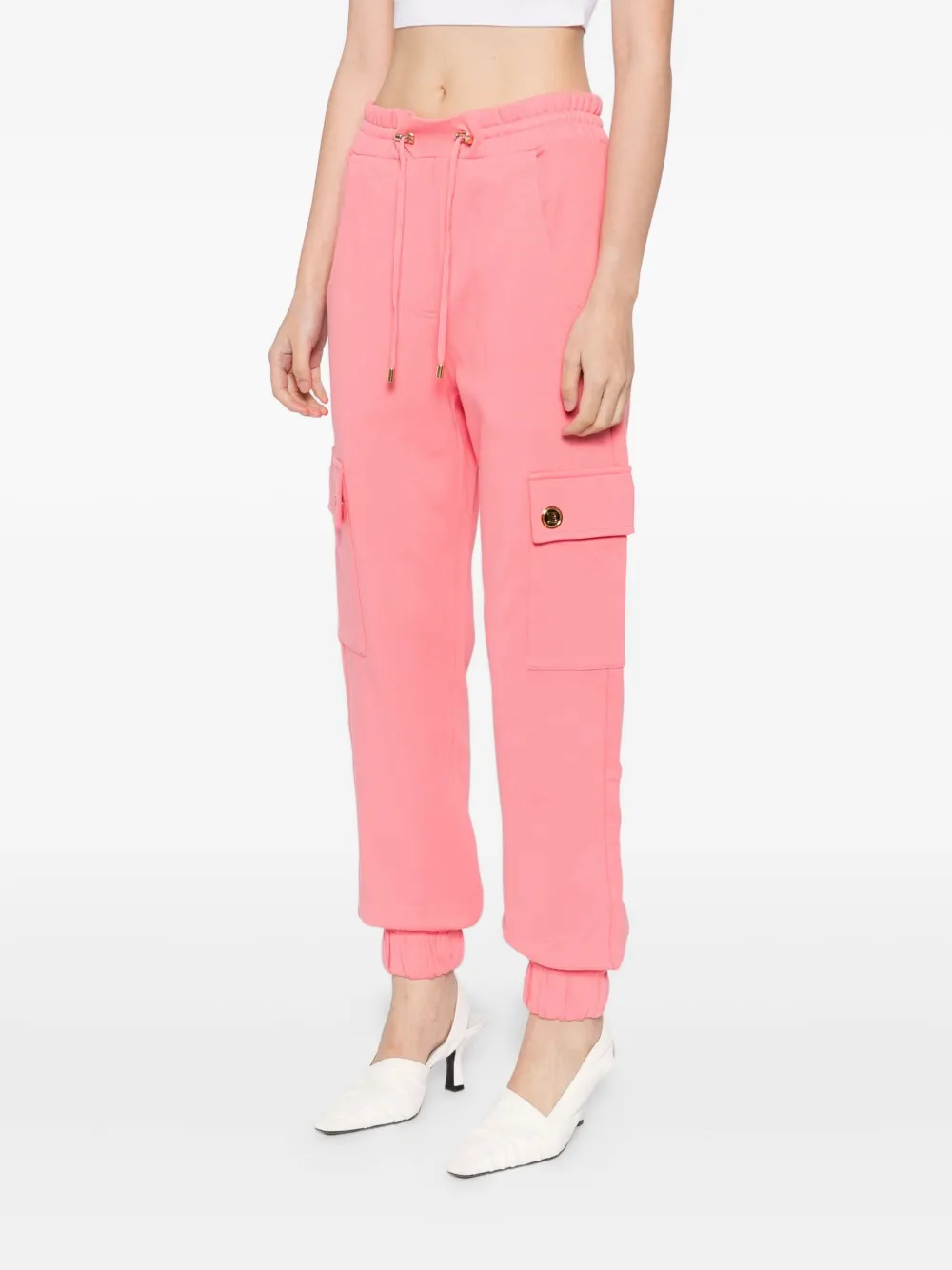Balmain Cotton Trousers In Pink