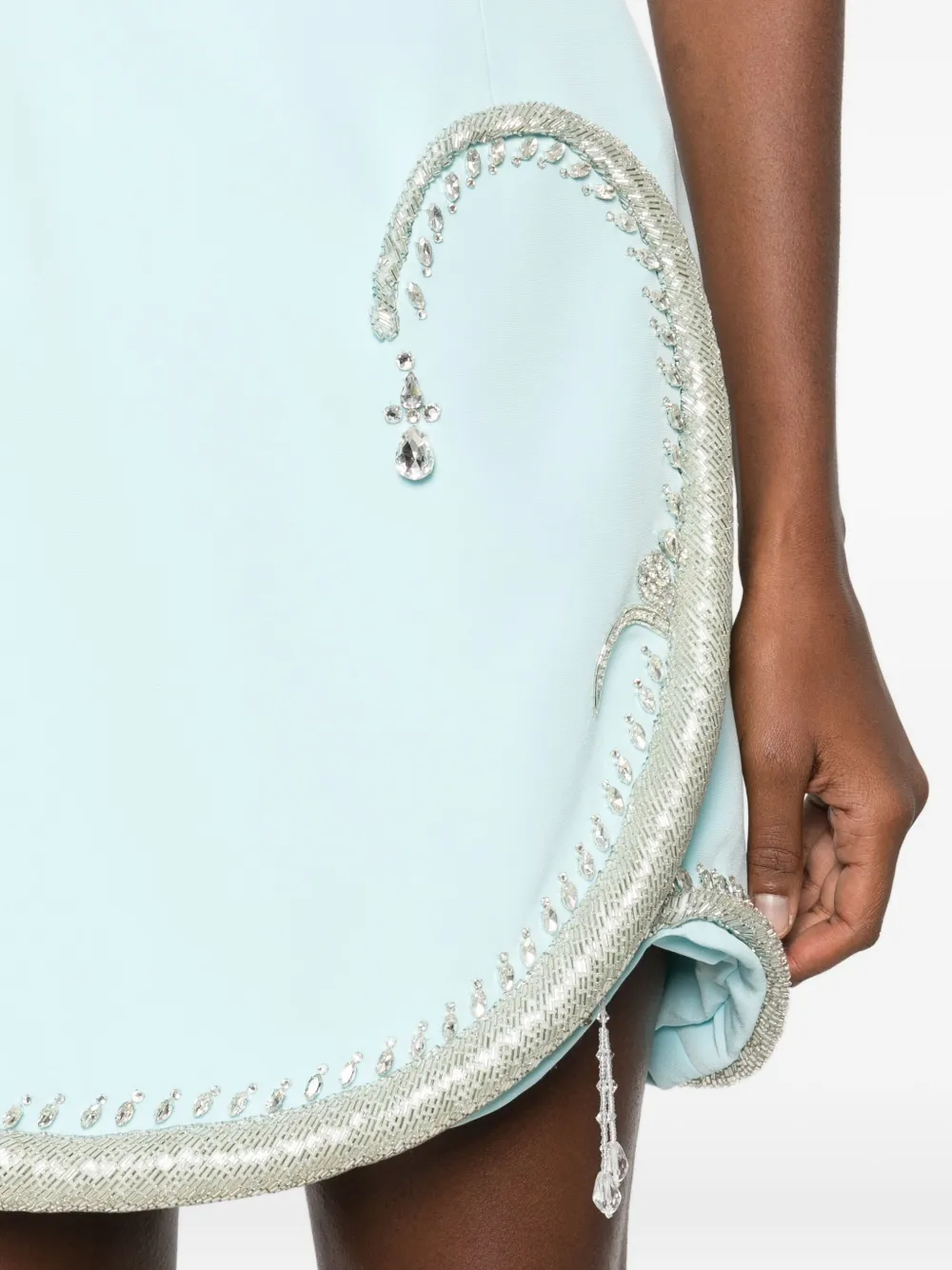 GEORGES HOBEIKA Verfraaide strapless jurk Blauw