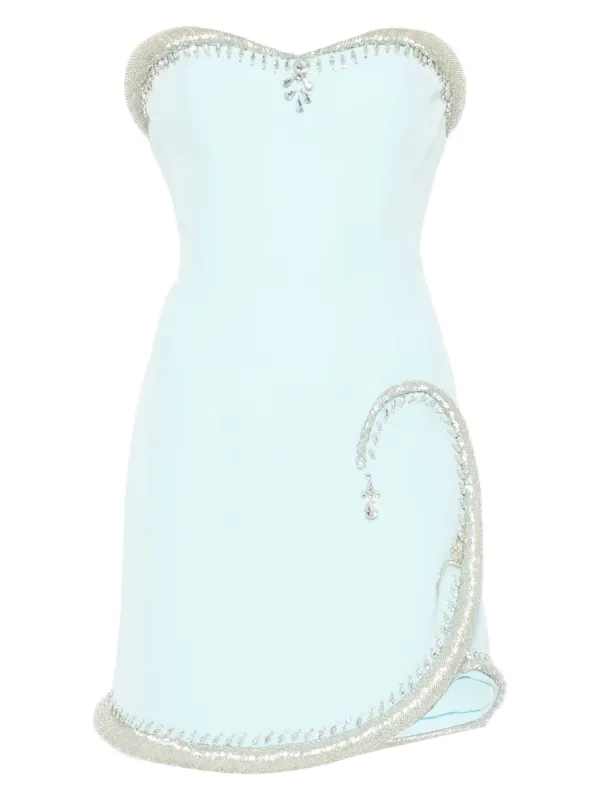 Georges Hobeika Embellished Strapless Dress - Blue