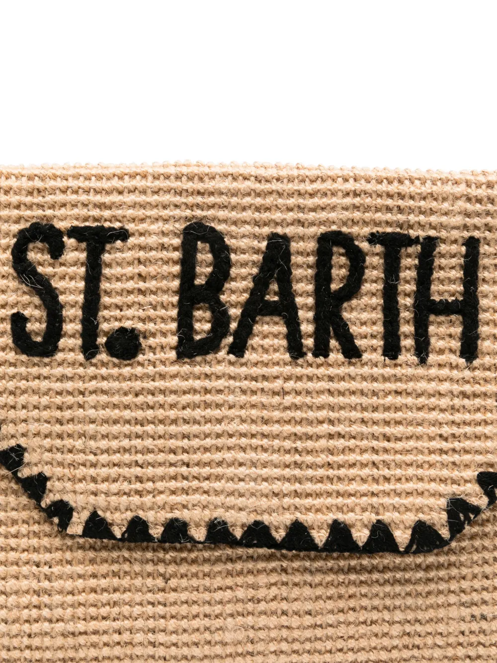 MC2 Saint Barth Clutch met geborduurd logo Beige