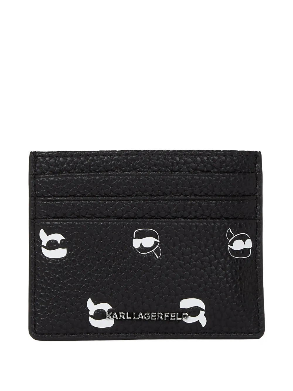 Karl Lagerfeld Ikon print pebble cardholder | Black | Image 1