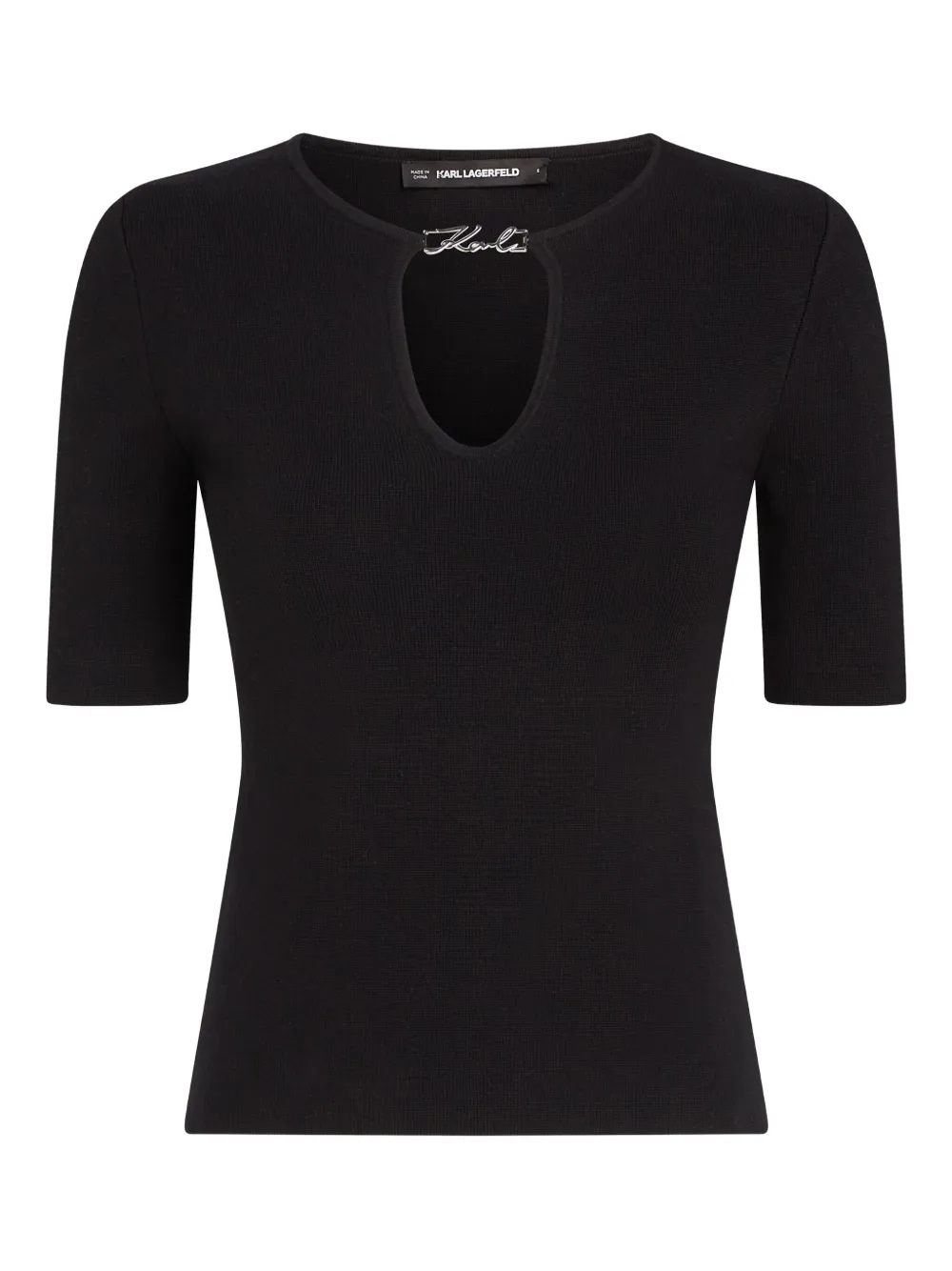 Karl Lagerfeld チャーム ニットトップ - ブラック Karl Lagerfeld チャーム ニットトップ - ブラック