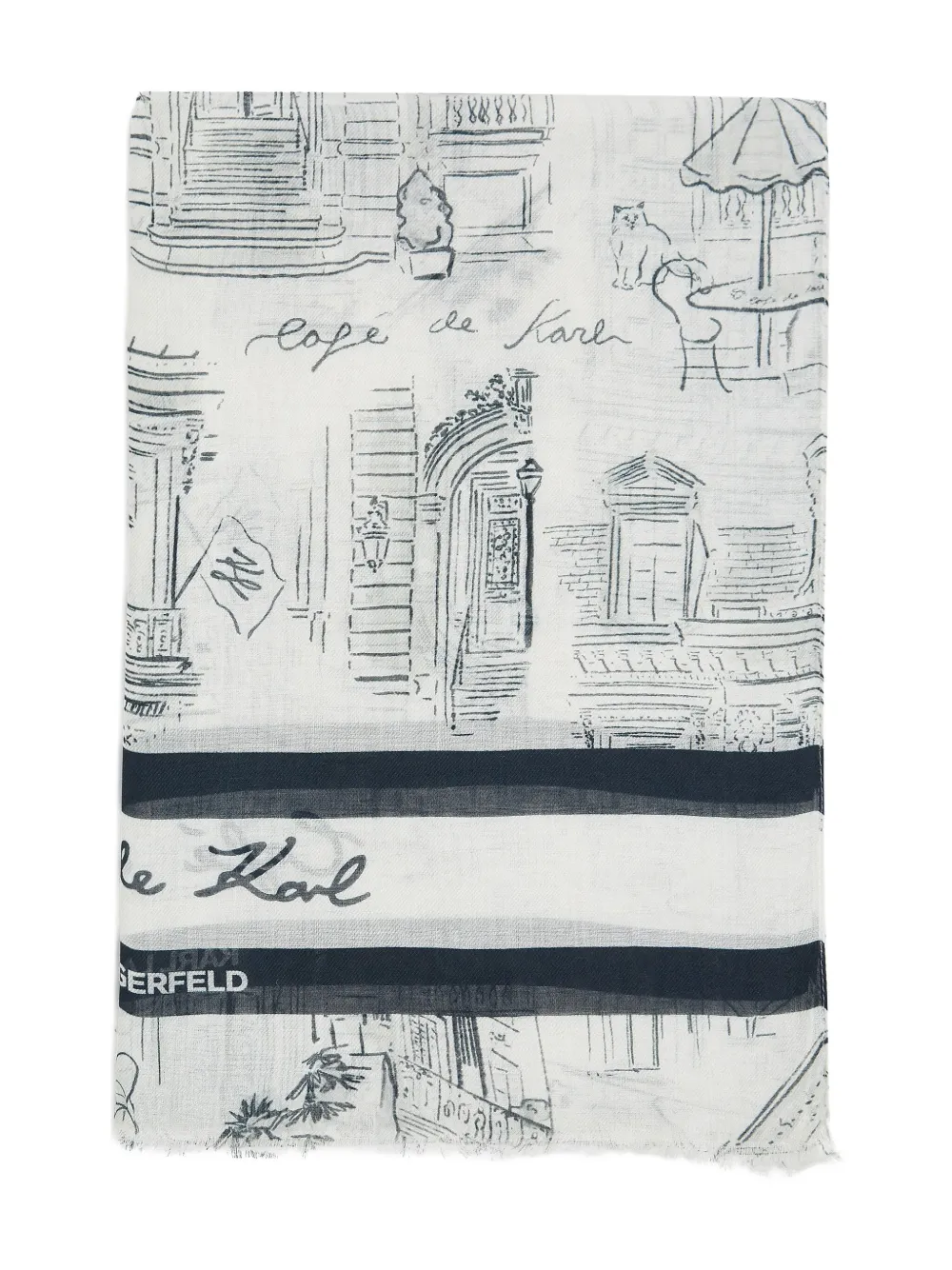 Karl Lagerfeld x Jorge Parra sjaal met print Wit