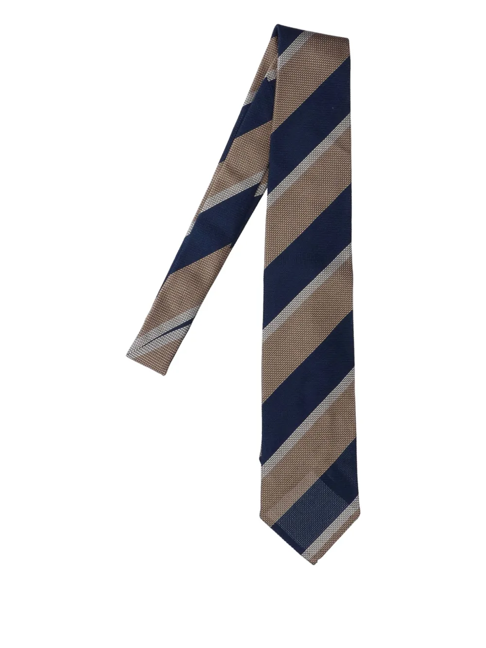 Cesare Attolini striped silk tie | Brown | Image 1